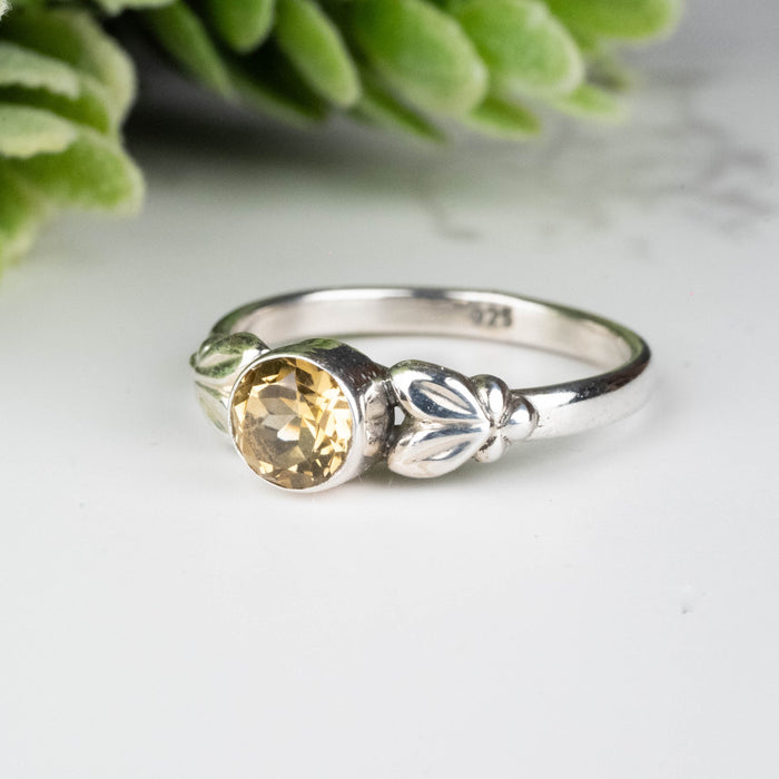 Citrine Ring 5mm Size 6 - InnerVision Crystals