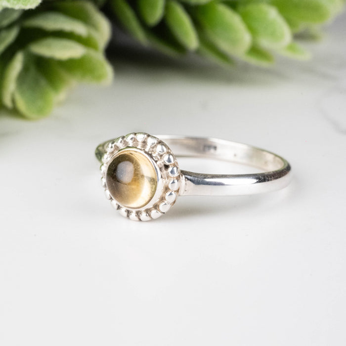 Citrine Ring 5mm Size 6.5 - InnerVision Crystals