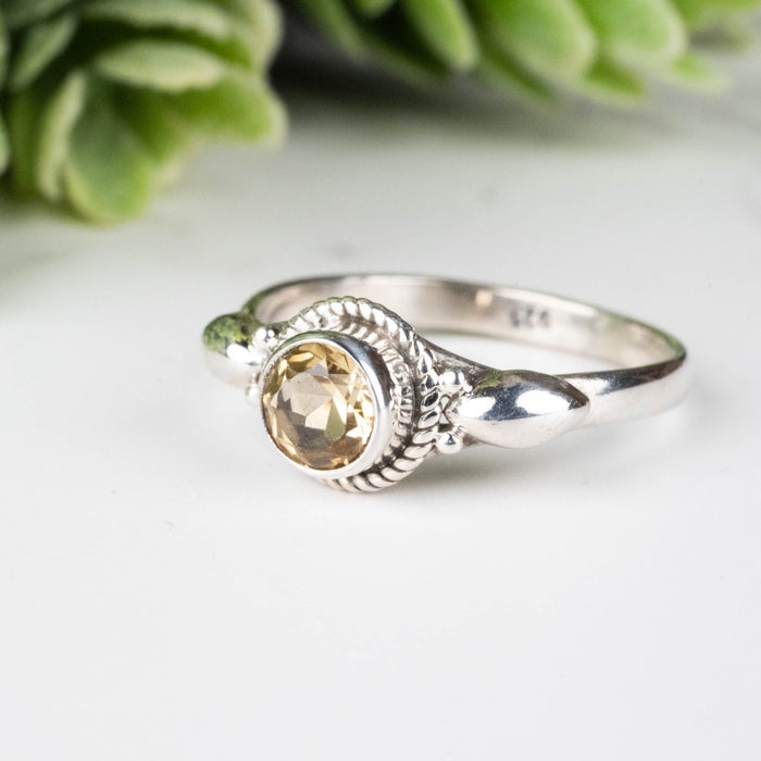 Citrine Ring 5mm Size 6.5 - InnerVision Crystals