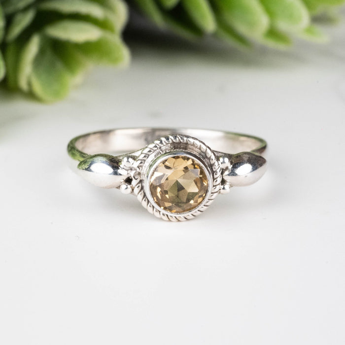 Citrine Ring 5mm Size 6.5 - InnerVision Crystals
