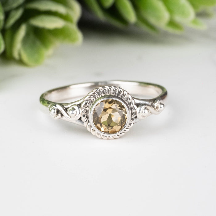 Citrine Ring 5mm Size 7 - InnerVision Crystals