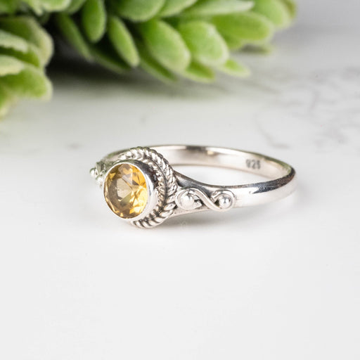 Citrine Ring 5mm Size 7 - InnerVision Crystals