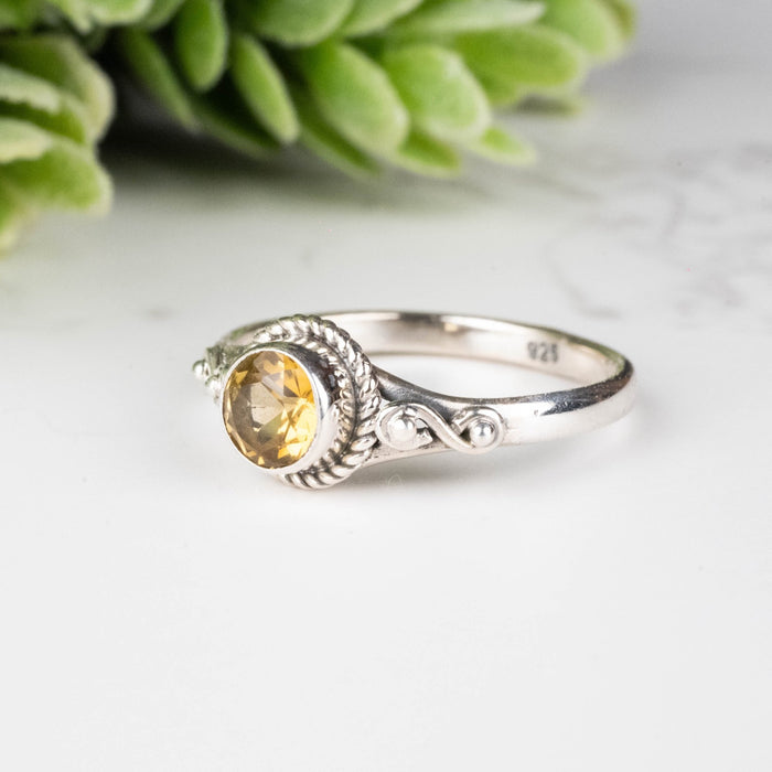 Citrine Ring 5mm Size 7 - InnerVision Crystals