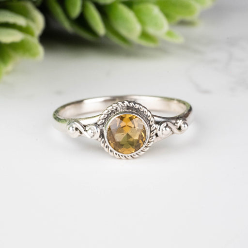 Citrine Ring 5mm Size 7 - InnerVision Crystals