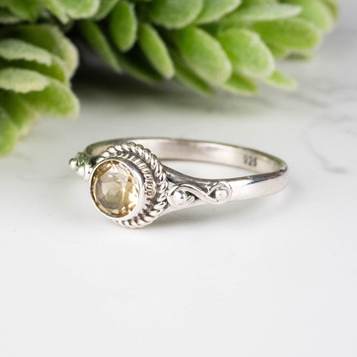 Citrine Ring 5mm Size 7 - InnerVision Crystals