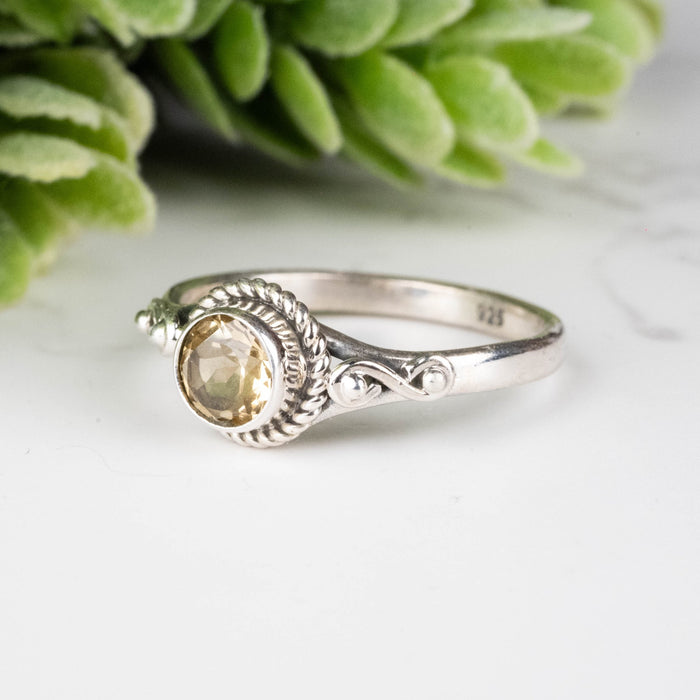 Citrine Ring 5mm Size 7 - InnerVision Crystals