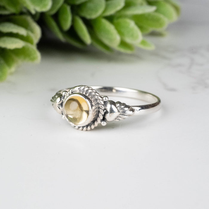 Citrine Ring 5mm Size 7 - InnerVision Crystals