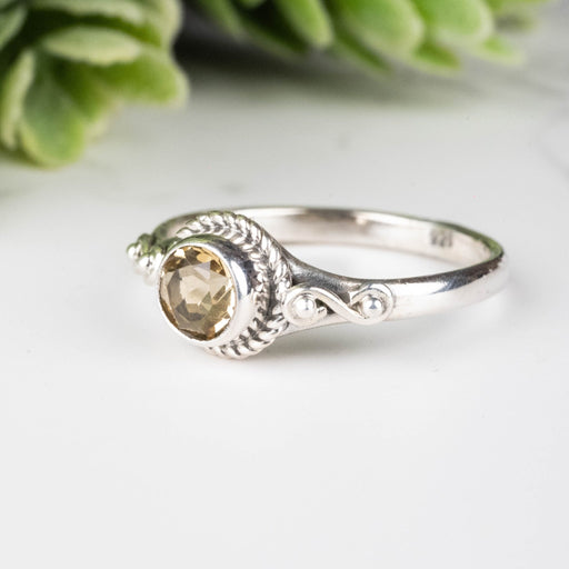 Citrine Ring 5mm Size 7 - InnerVision Crystals