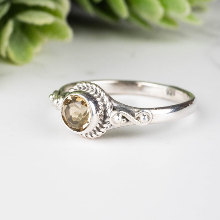 Citrine Ring 5mm Size 7 - InnerVision Crystals