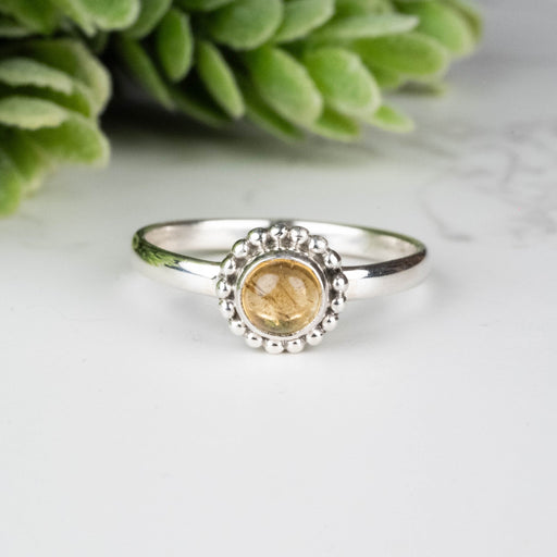 Citrine Ring 5mm Size 7.5 - InnerVision Crystals