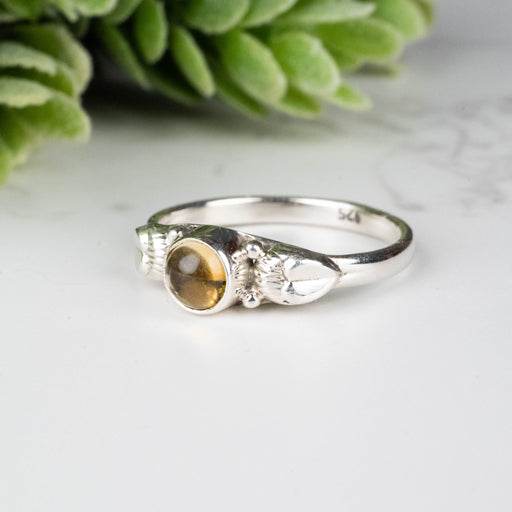 Citrine Ring 5mm Size 7.5 - InnerVision Crystals