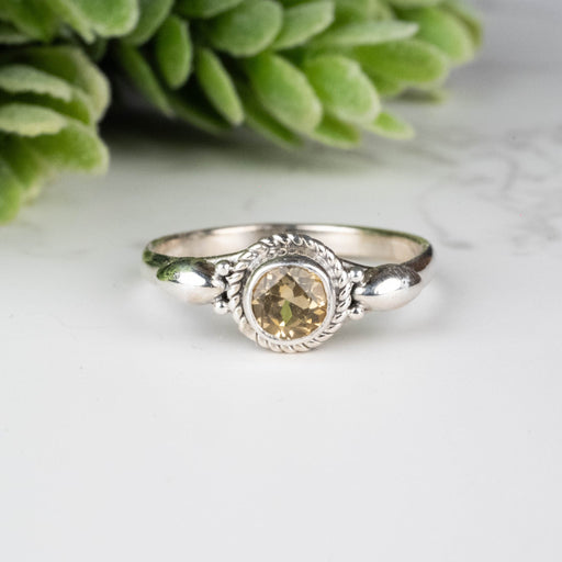 Citrine Ring 5mm Size 7.5 - InnerVision Crystals