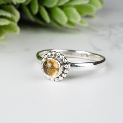 Citrine Ring 5mm Size 7.5 - InnerVision Crystals