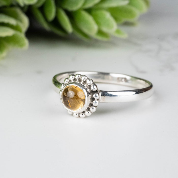 Citrine Ring 5mm Size 7.5 - InnerVision Crystals