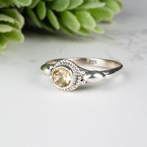 Citrine Ring 5mm Size 7.5 - InnerVision Crystals