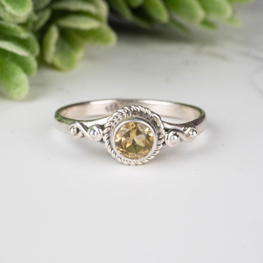 Citrine Ring 5mm Size 8 - InnerVision Crystals