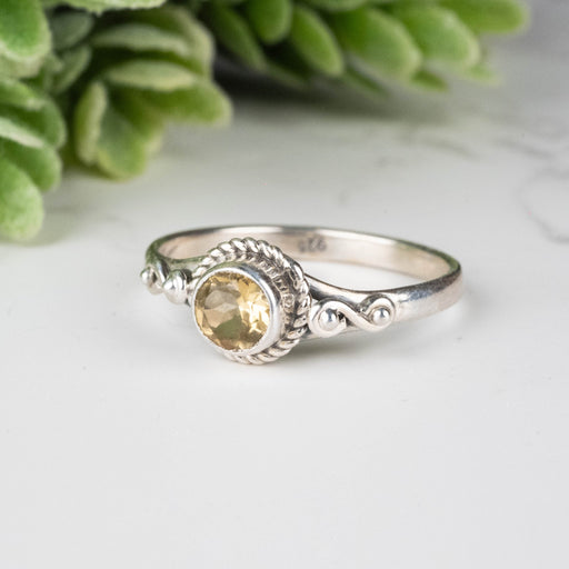 Citrine Ring 5mm Size 8 - InnerVision Crystals