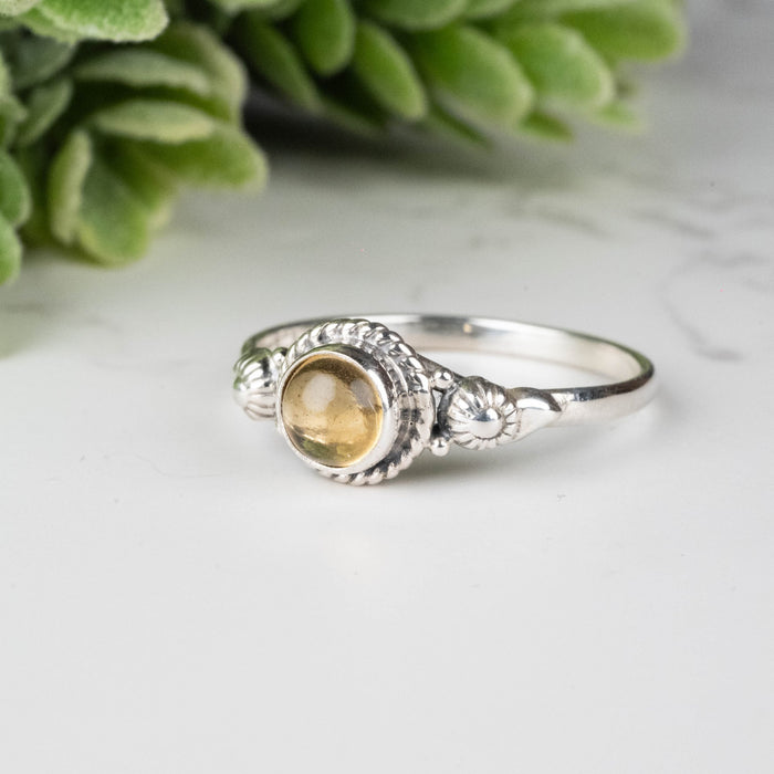 Citrine Ring 5mm Size 8 - InnerVision Crystals