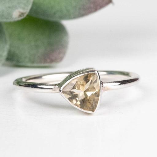 Citrine Ring 6mm Size 9 .925 Silver - InnerVision Crystals