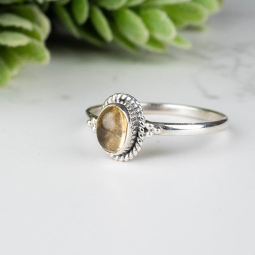 Citrine Ring 6x4mm Size 7.5 - InnerVision Crystals