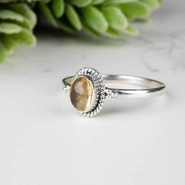Citrine Ring 6x4mm Size 7.5 - InnerVision Crystals