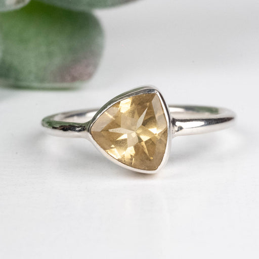 Citrine Ring 7mm Size 6 .925 Silver - InnerVision Crystals