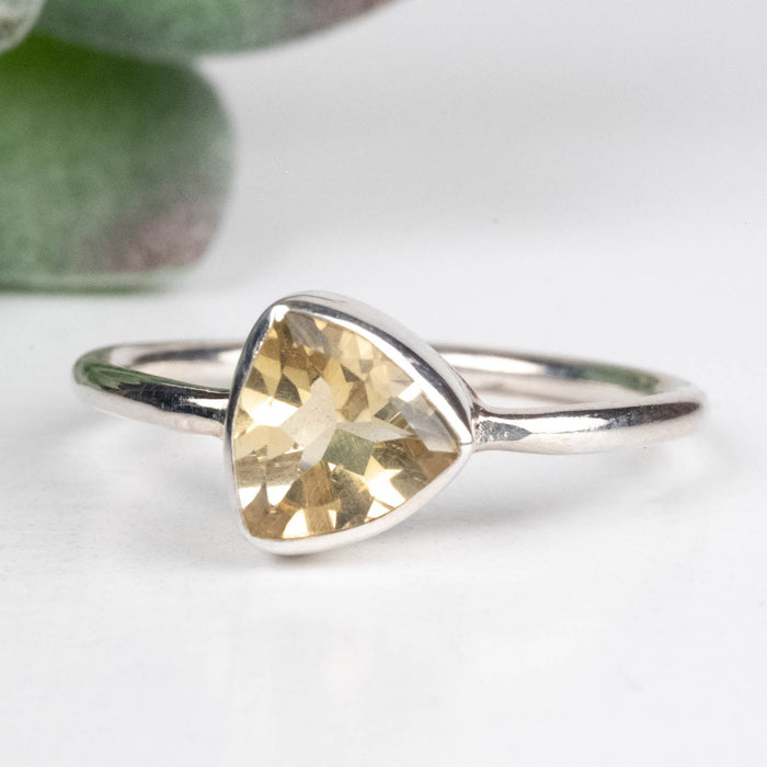 Citrine Ring 7mm Size 8 .925 Silver - InnerVision Crystals
