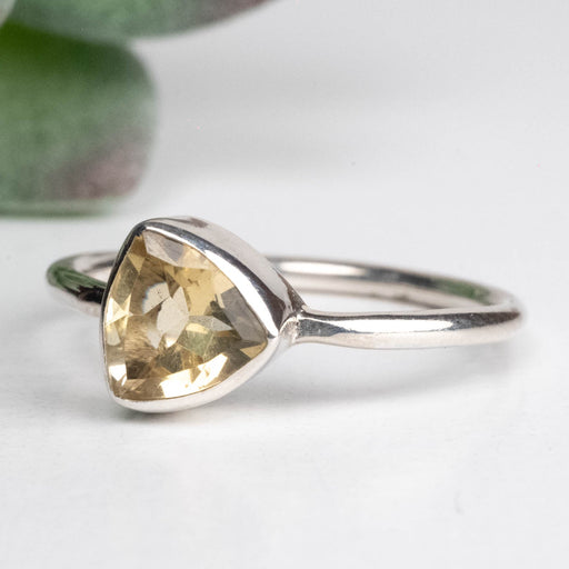 Citrine Ring 7mm Size 8 .925 Silver - InnerVision Crystals