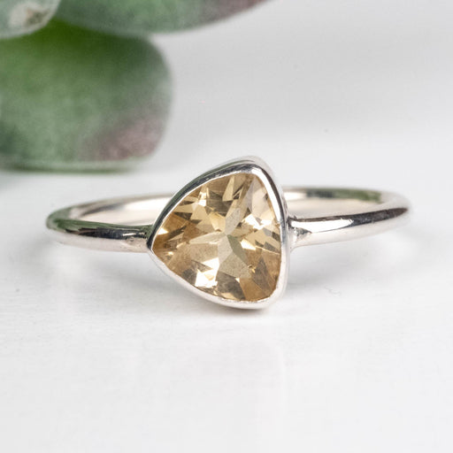 Citrine Ring 7mm Size 8 .925 Silver - InnerVision Crystals