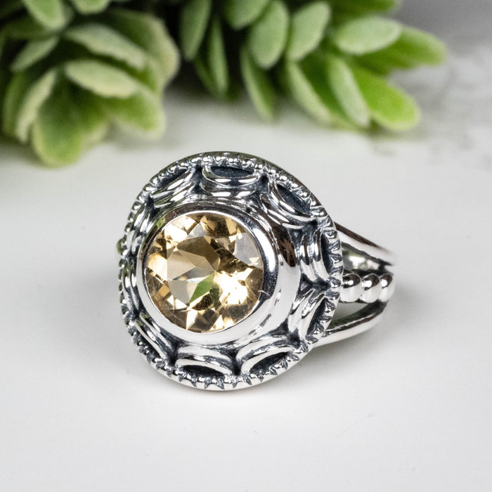 Citrine Ring 8mm Size 6 - InnerVision Crystals