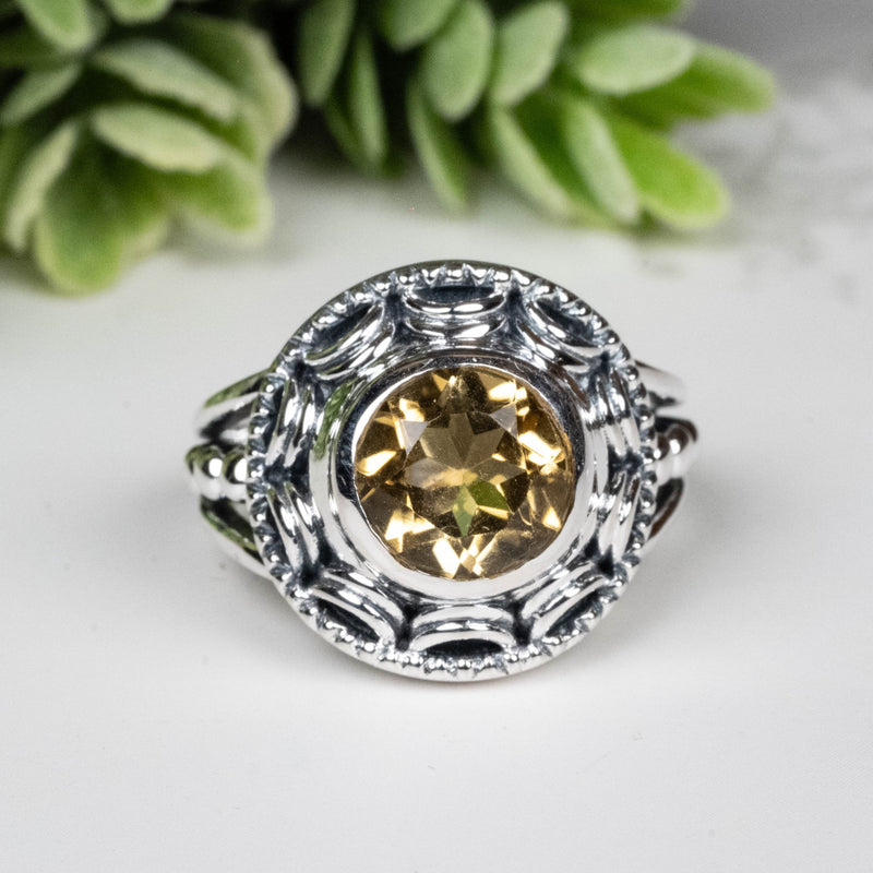 Citrine Ring 8mm Size 7 - InnerVision Crystals