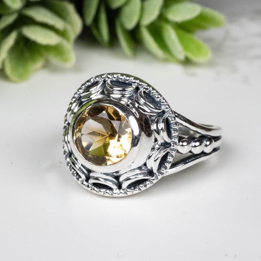 Citrine Ring 8mm Size 8 - InnerVision Crystals
