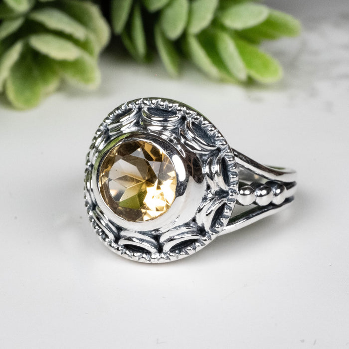 Citrine Ring 8mm Size 8 - InnerVision Crystals