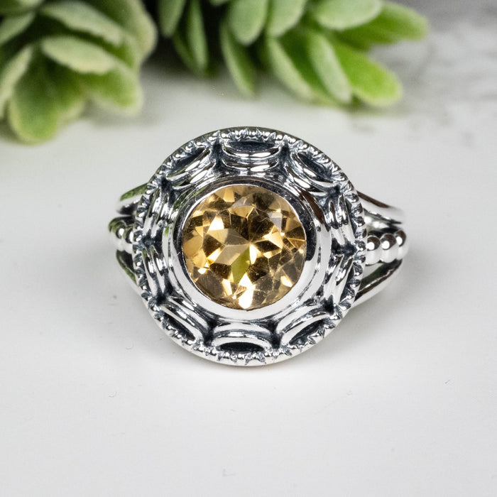 Citrine Ring 8mm Size 8 - InnerVision Crystals