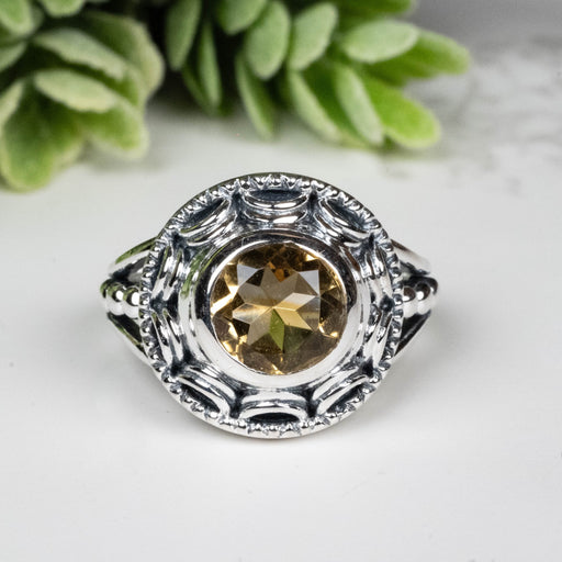 Citrine Ring 8mm Size 8 - InnerVision Crystals