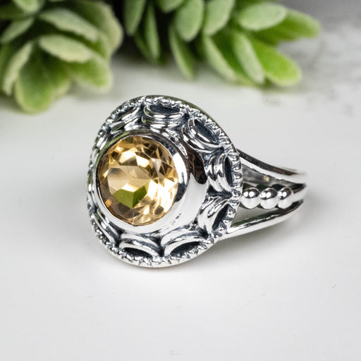 Citrine Ring 8mm Size 8 - InnerVision Crystals