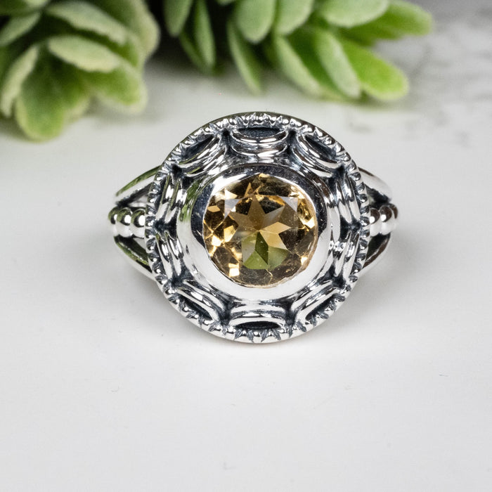 Citrine Ring 8mm Size 8 - InnerVision Crystals