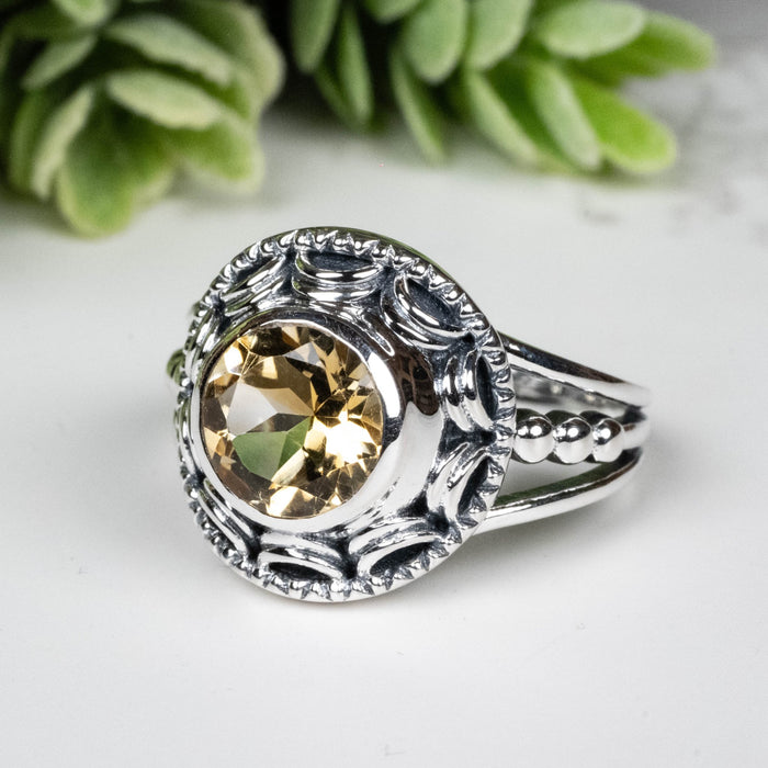 Citrine Ring 8mm Size 9 - InnerVision Crystals