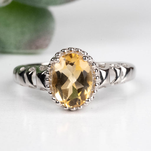Citrine Ring 8x6mm Size 7 .925 Silver - InnerVision Crystals