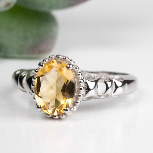 Citrine Ring 8x6mm Size 7 .925 Silver - InnerVision Crystals