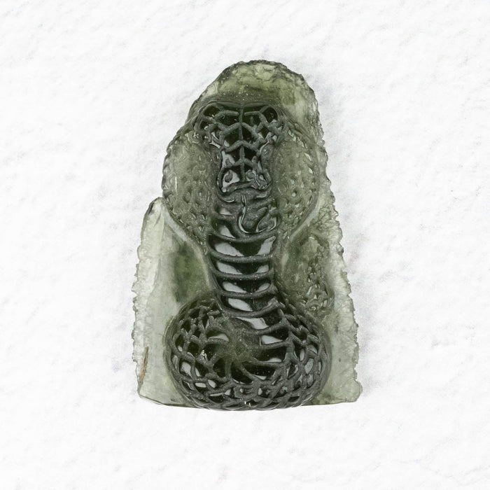 Cobra Moldavite Carving 38.55 ct 36x23x8mm - InnerVision Crystals