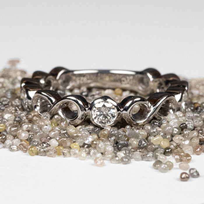 Diamond Infinity Band 5 Stone Ring 1/2 ctw - InnerVision Crystals
