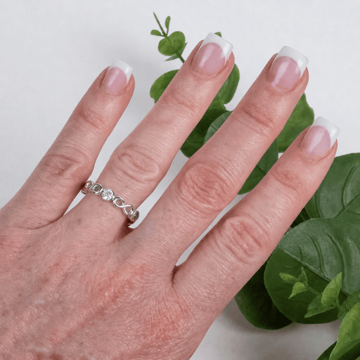 NEW Diamond Infinity Band 5 Stone Ring 1/2 CTW - InnerVision Crystals