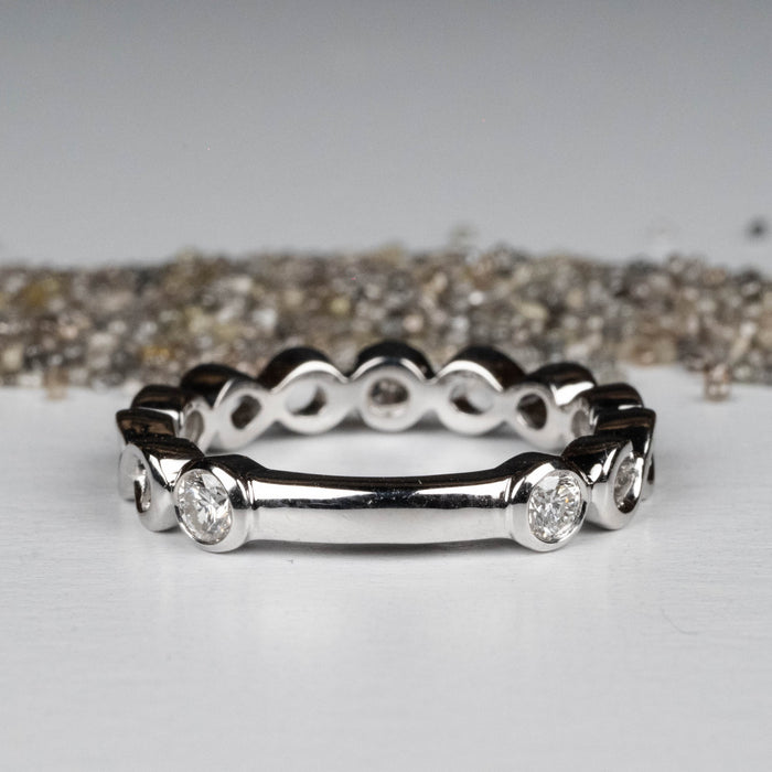 Diamond Infinity Band 5 Stone Ring 1/2 ctw - InnerVision Crystals