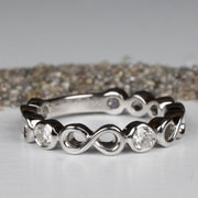 NEW Diamond Infinity Band 5 Stone Ring 1/2 CTW - InnerVision Crystals