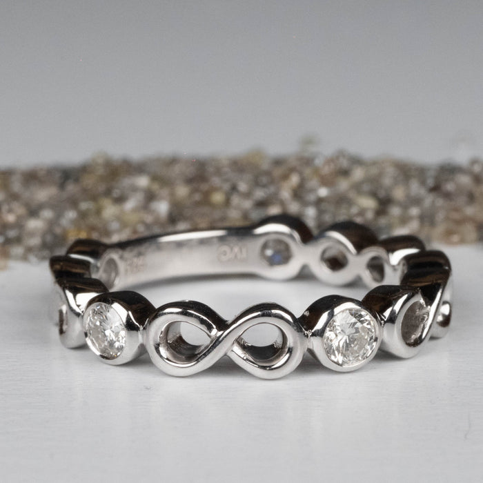 Diamond Infinity Band 5 Stone Ring 1/2 ctw - InnerVision Crystals