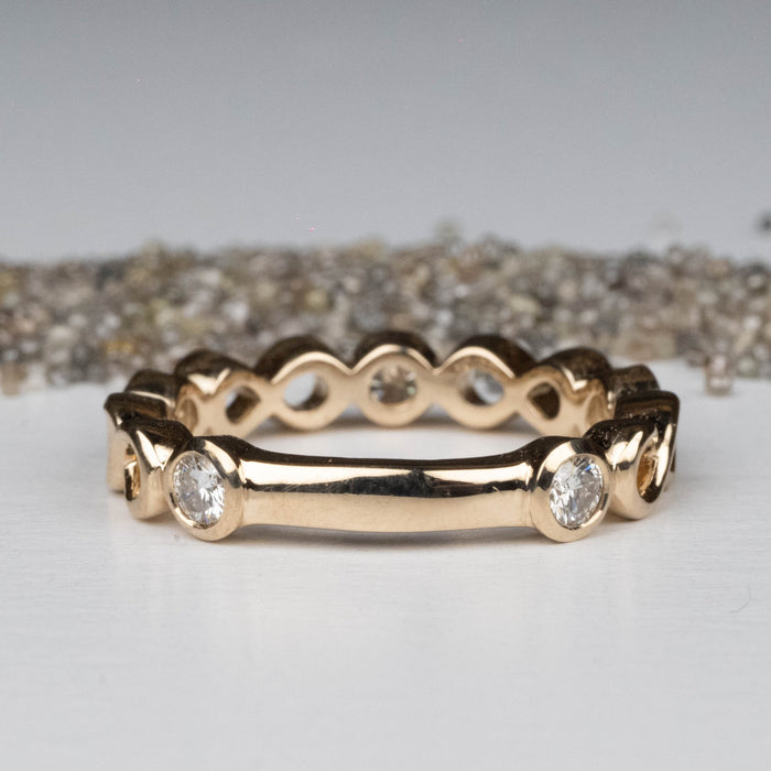 Diamond Infinity Band 5 Stone Ring 1/2 ctw - InnerVision Crystals