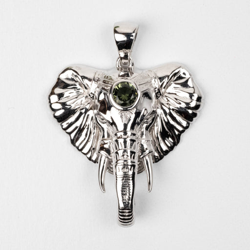 NEW Elephant Head Moldavite Pendant .925 Silver - InnerVision Crystals