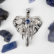 NEW Elephant Head Tanzanite Pendant .925 Silver - InnerVision Crystals