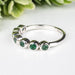 Emerald 3mm 7 stone Ring .925 Silver - InnerVision Crystals